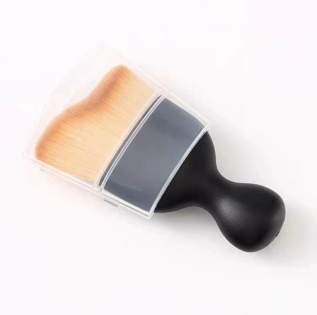 Soft-bristle air vent cleaning brush with protective cover