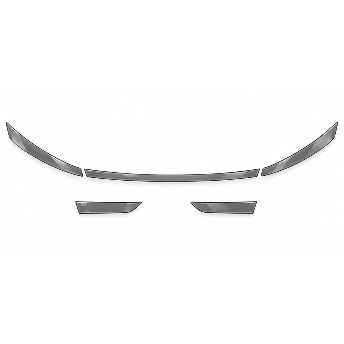 Smoked precut front light protection films for 2026 Tesla Model Y Juniper on white.
