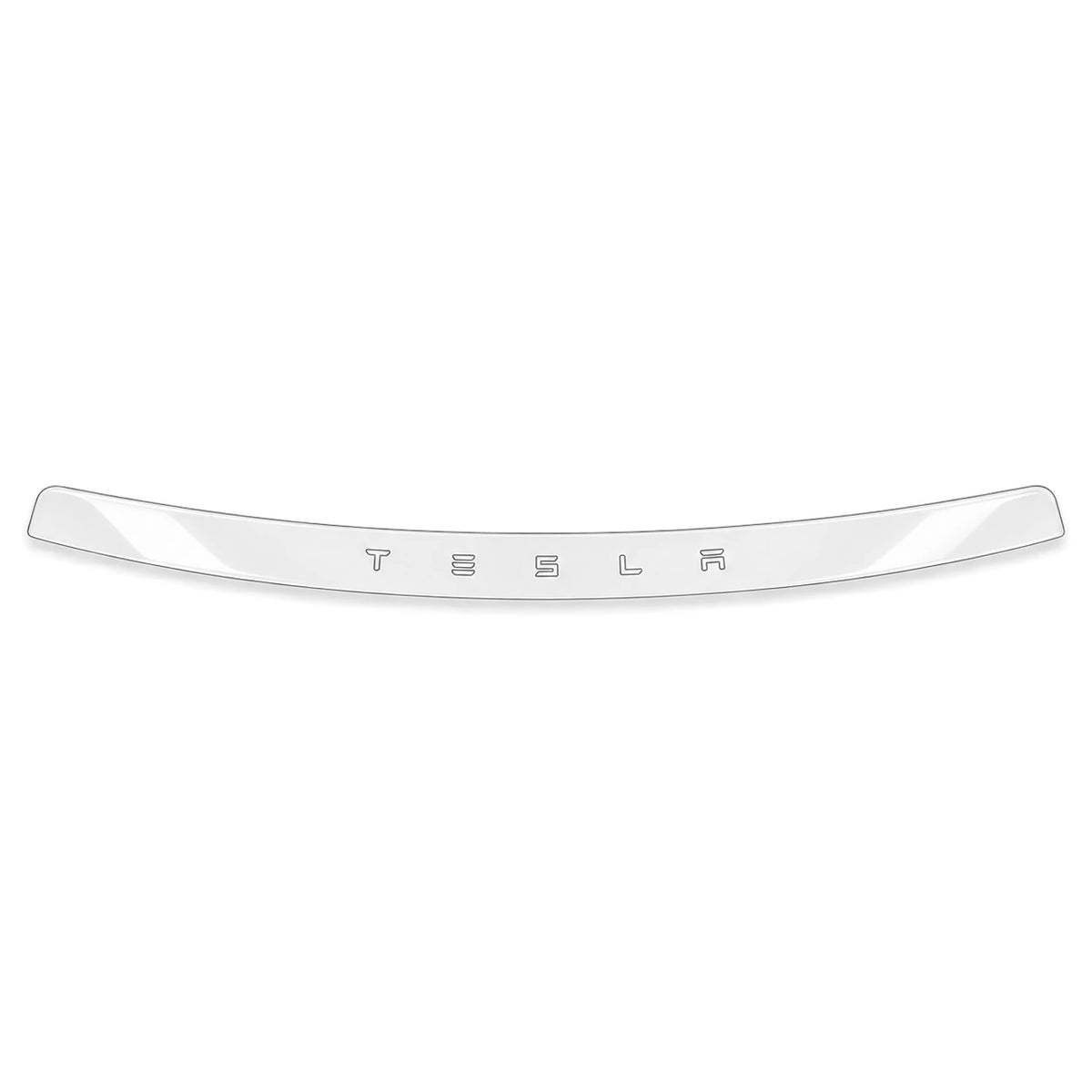 Clear TPU rear light-bar trim panel film for Tesla Model Y Juniper with letter openings, shown separately from the lamp films.