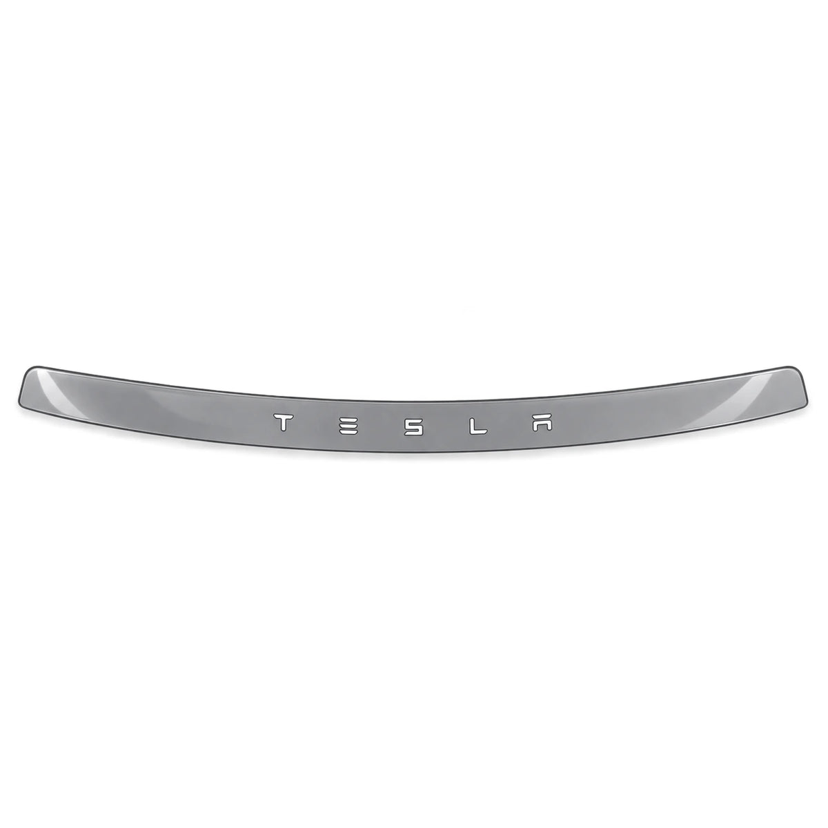 Smoked TPU rear light-bar trim panel film for Tesla Model Y Juniper with letter openings, shown separately from the lamp films.