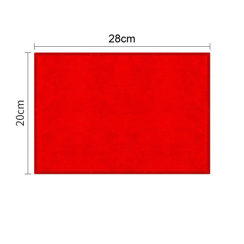 Red microfiber car towel dimension diagram showing 28 cm width and 20 cm height