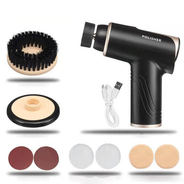 Cordless mini car polisher kit with detailing accessories