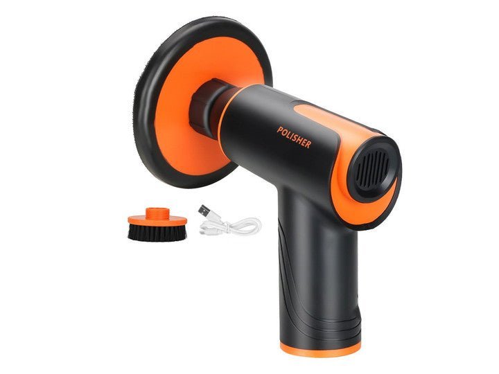 Cordless mini car polisher kit with detailing accessories